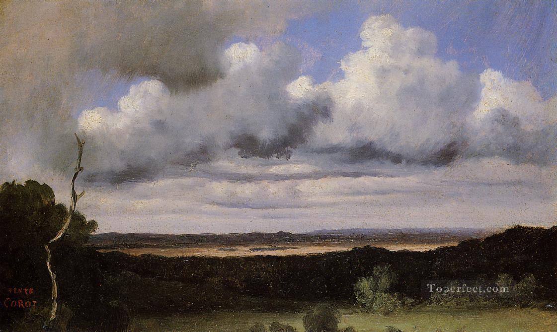 Fontainebleau Storm over the Plains Jean Baptiste Camille Corot Oil Paintings